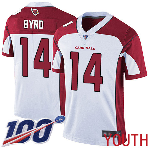 Arizona Cardinals Limited White Youth Damiere Byrd Road Jersey NFL Football #14 100th Season Vapor Untouchable->youth nfl jersey->Youth Jersey